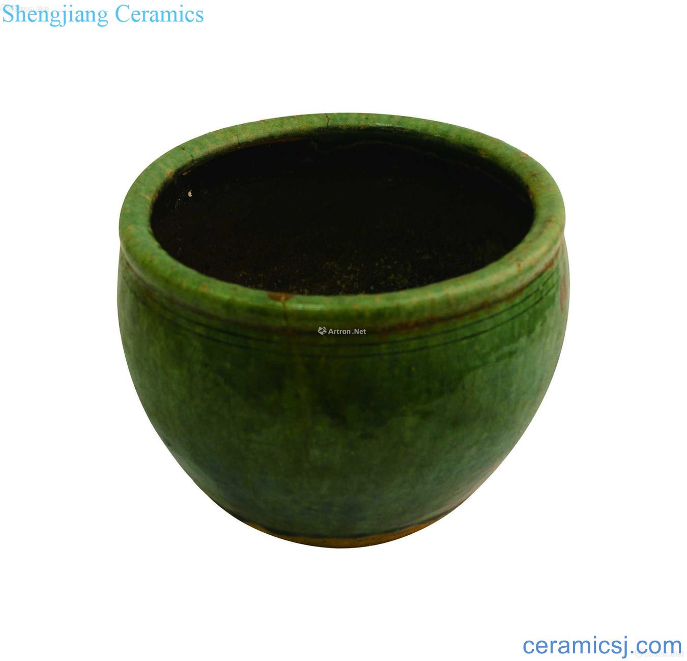 Green glaze volume cylinder