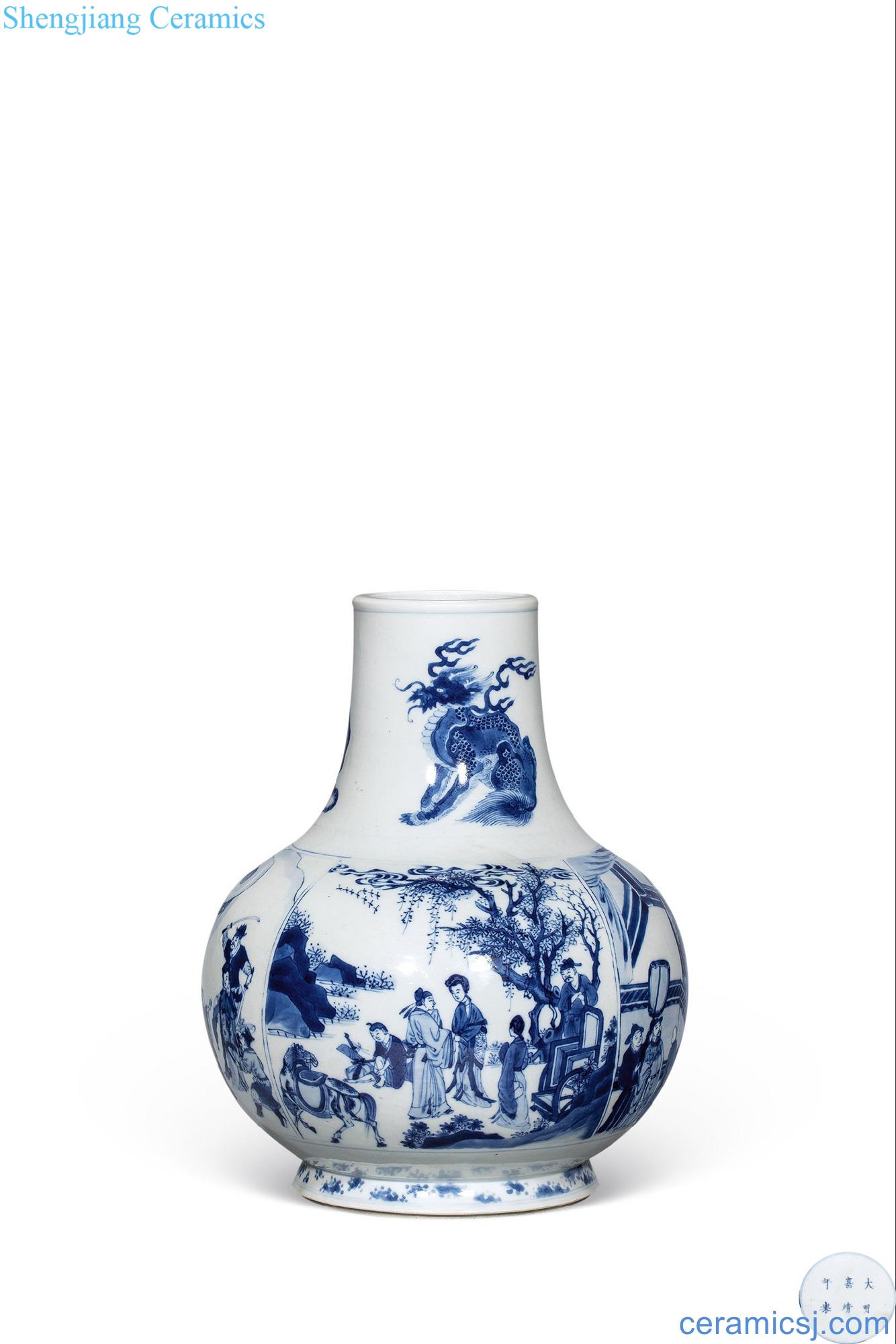 The qing emperor kangxi Blue and white stories of west chamber