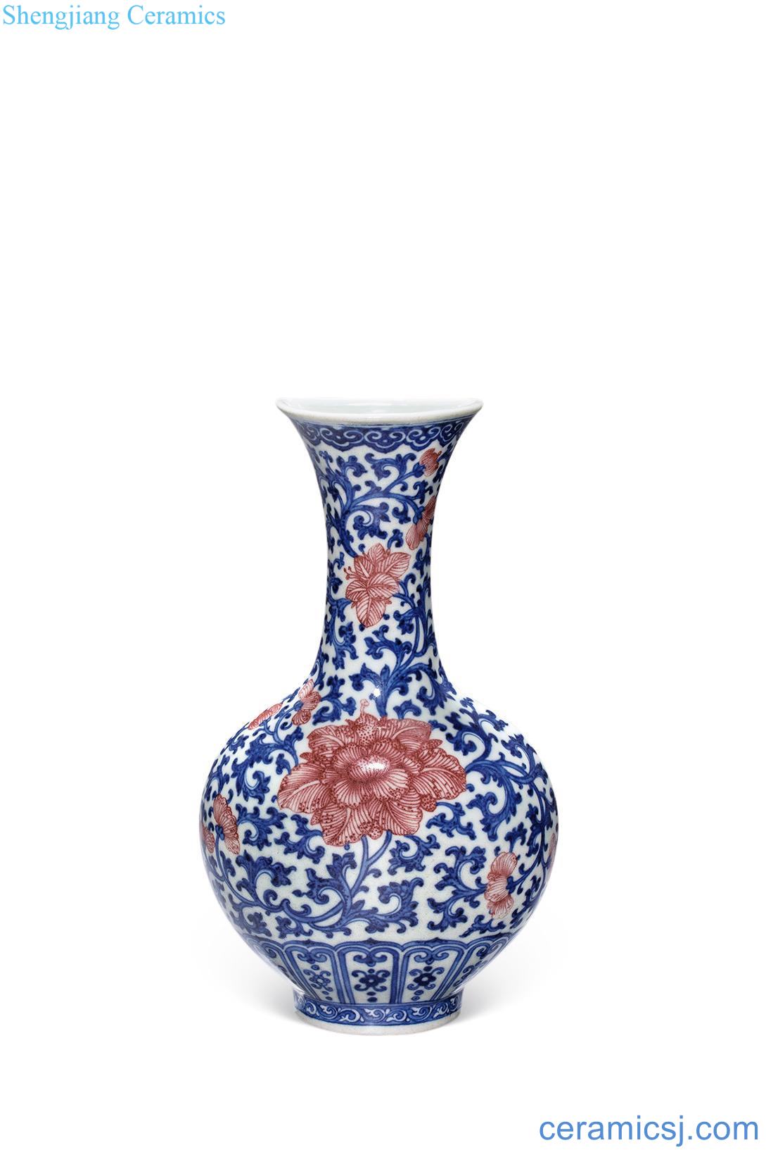 Mid qing Blue and white youligong wall bottles