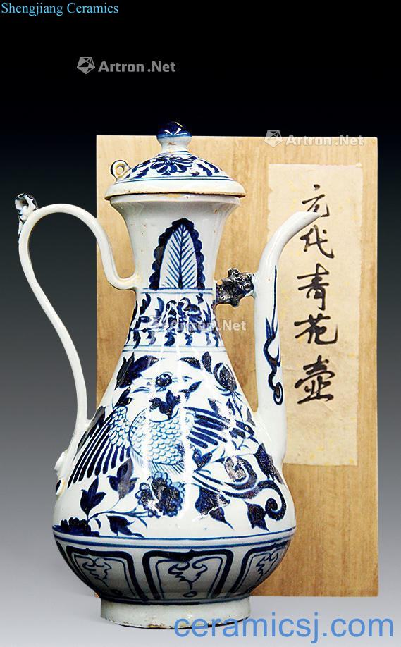 yuan Blue and white grain pot