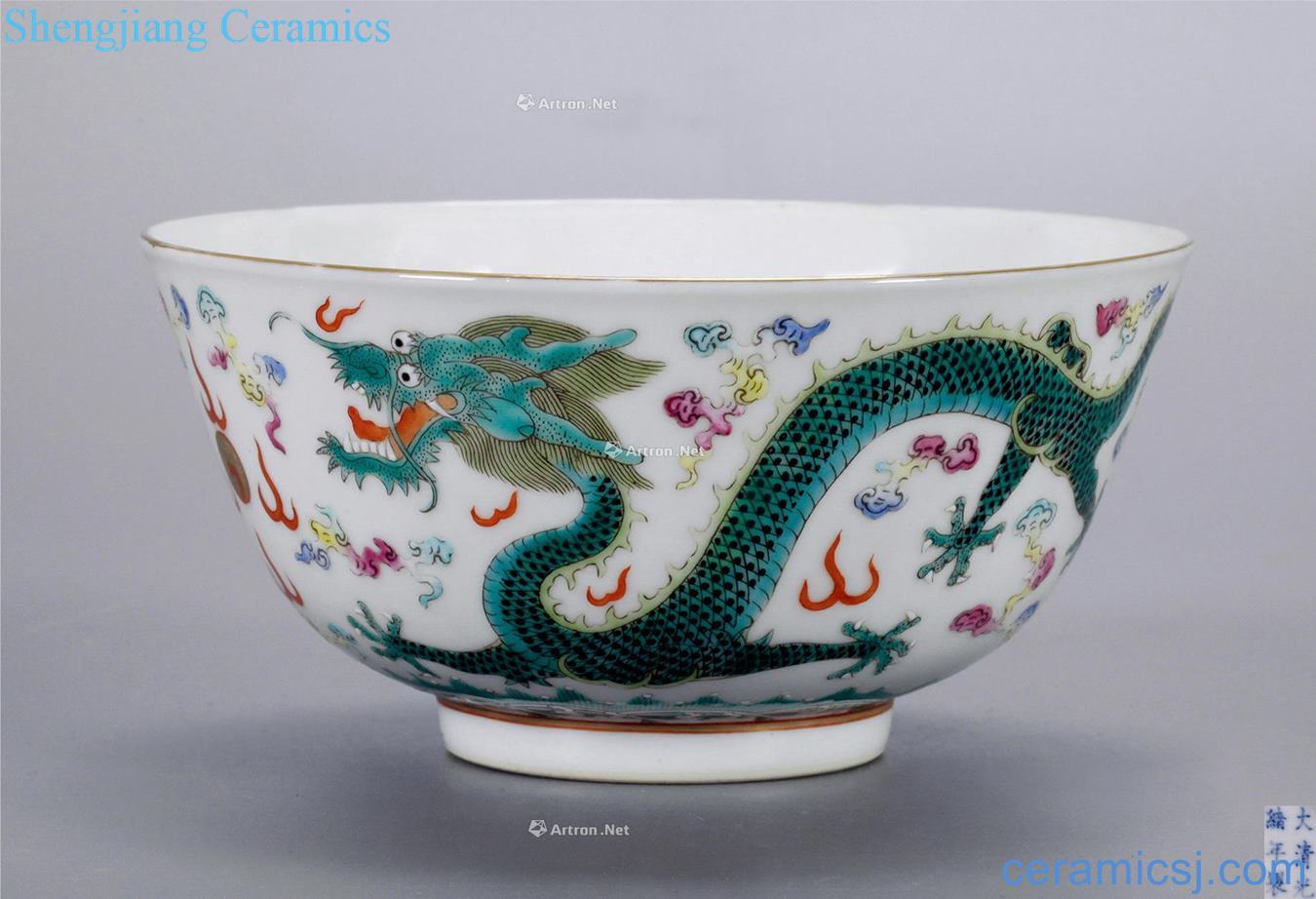 Pastel reign of qing emperor guangxu ssangyong's bowl