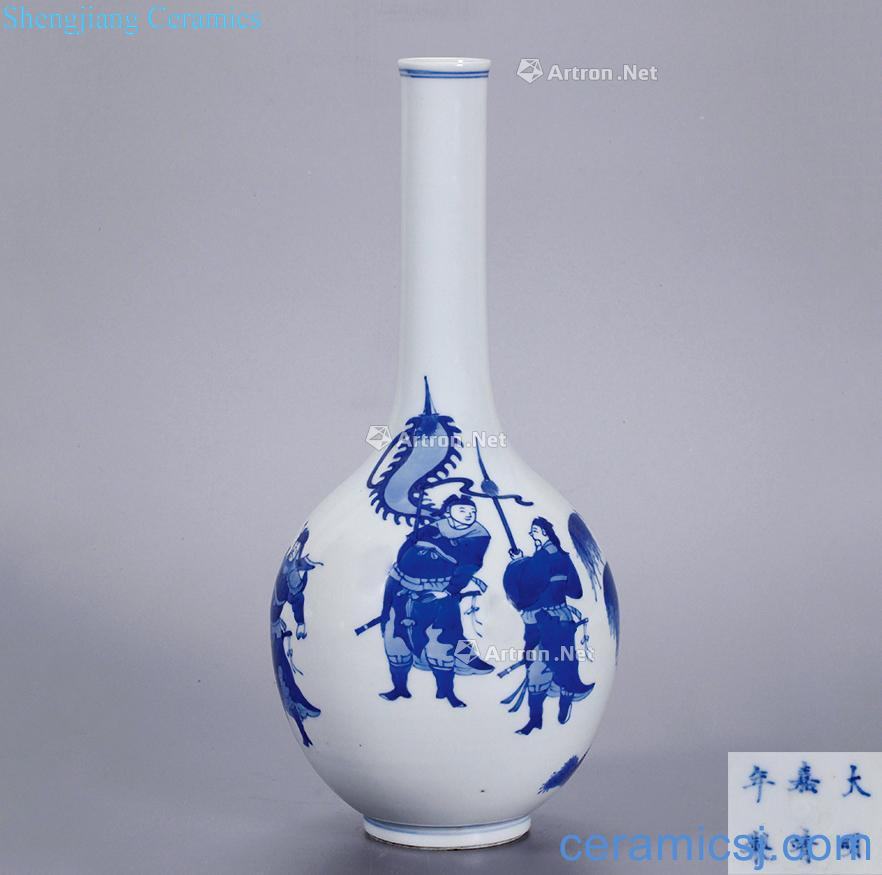 Qing dynasty blue and white war gall bladder