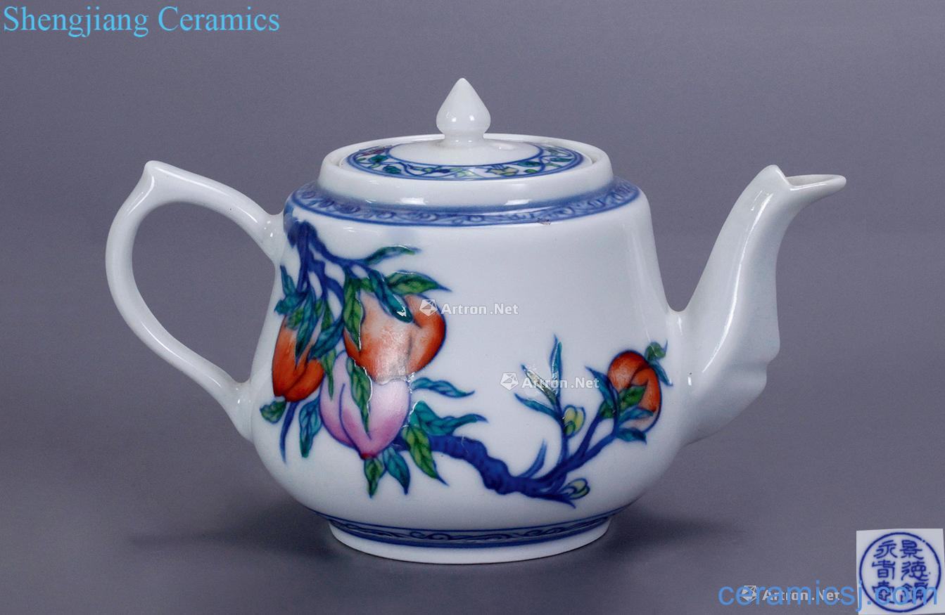 Pure flower color bucket peach teapot