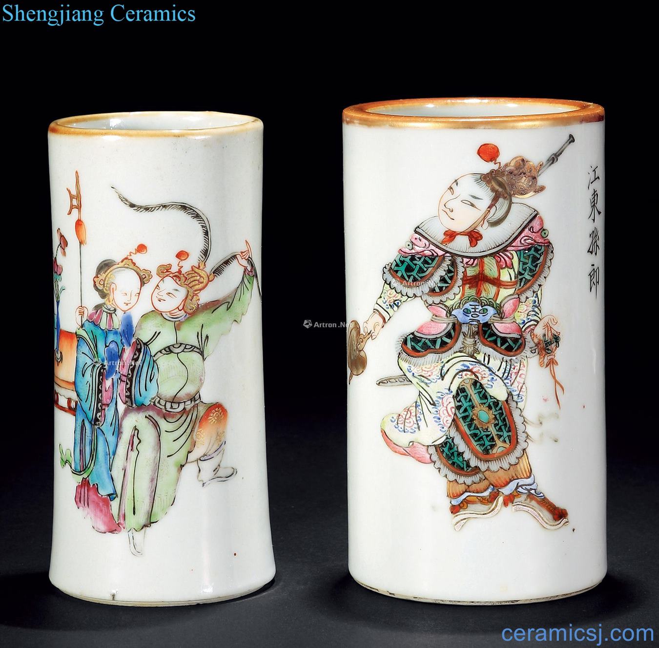 Dajing pastel one like spectrum, opera characters pen container (two)