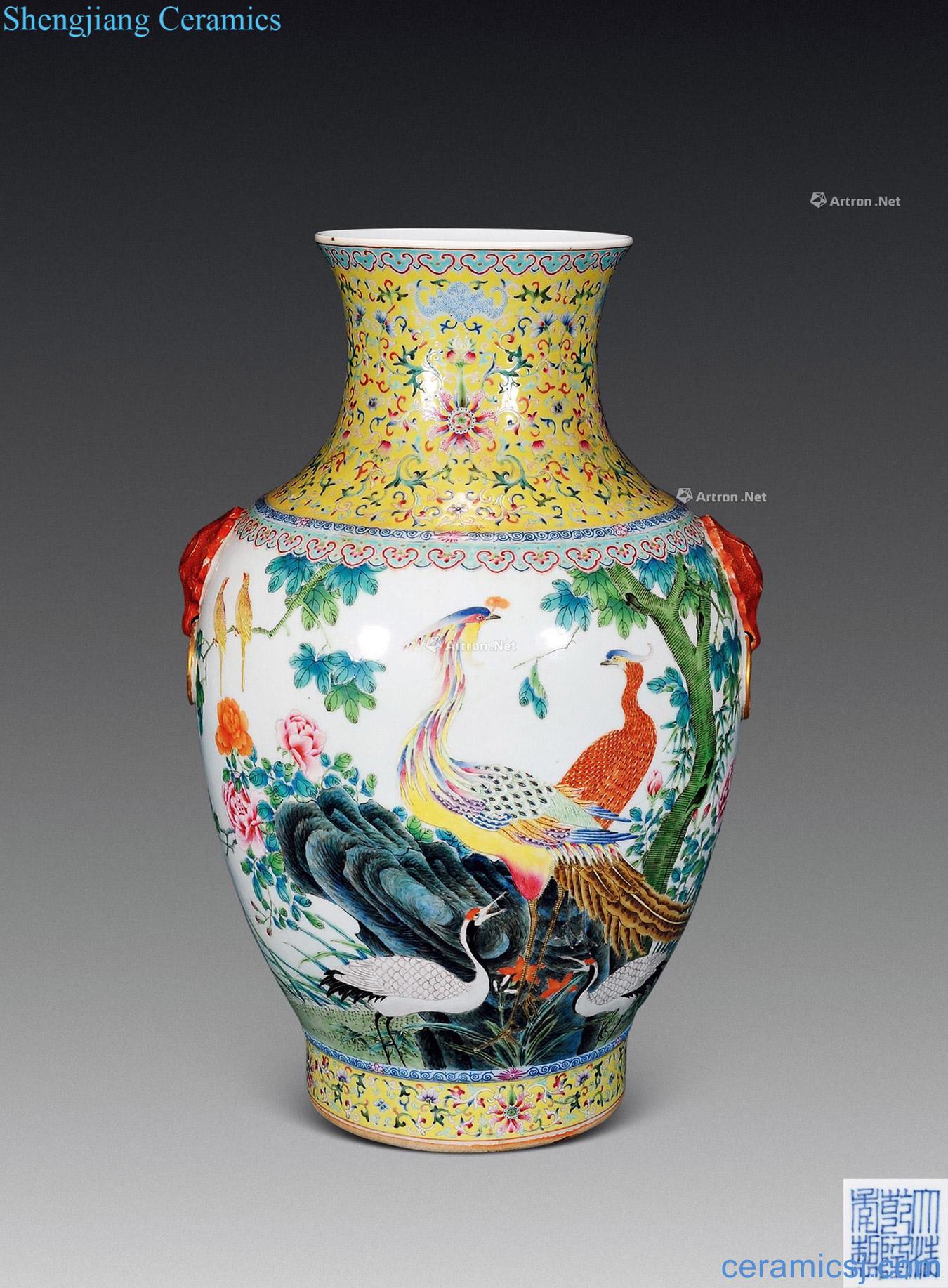 Pastel reign of qing emperor guangxu "acquisition of figure" grain shop is the first bottle