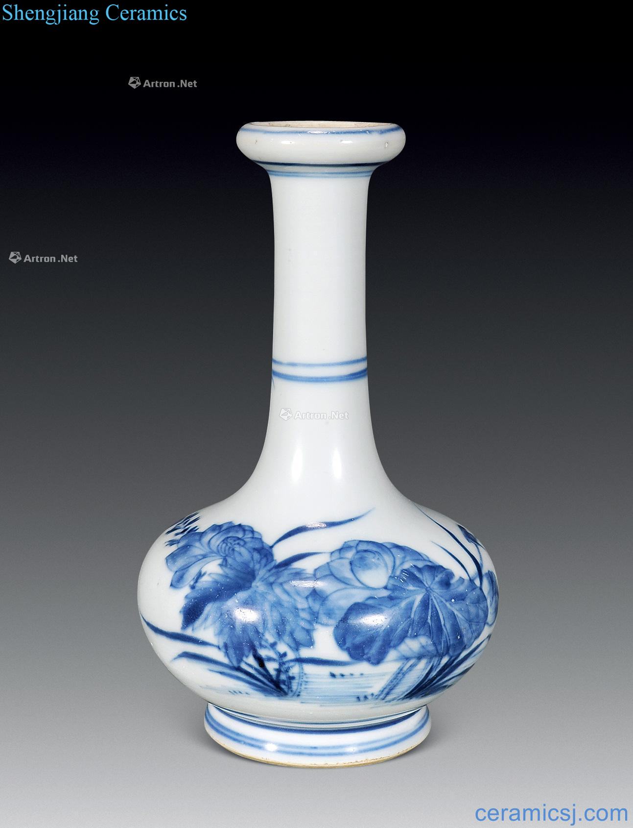 The qing emperor kangxi blue all the way even wash mouth bottle