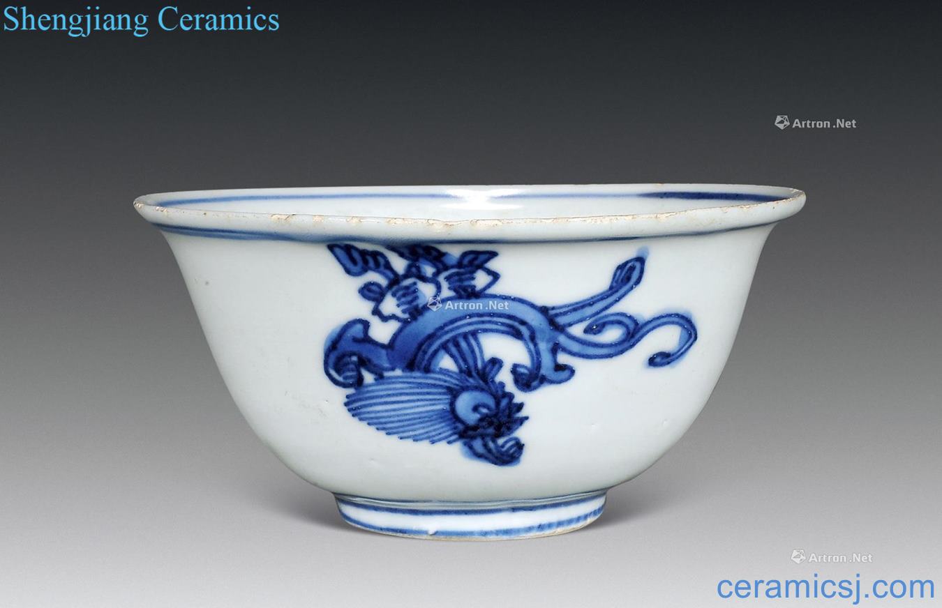 Qing Ming Blue and white longnu bowl
