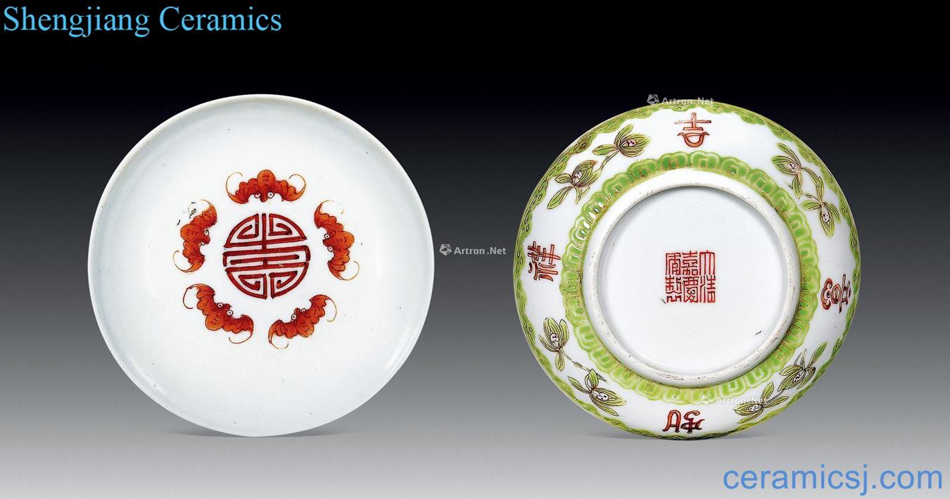 Clear pastel "jixiangruyi" flower plate (a)