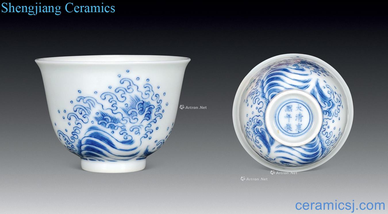 The qing emperor kangxi Blue sea buds small cup