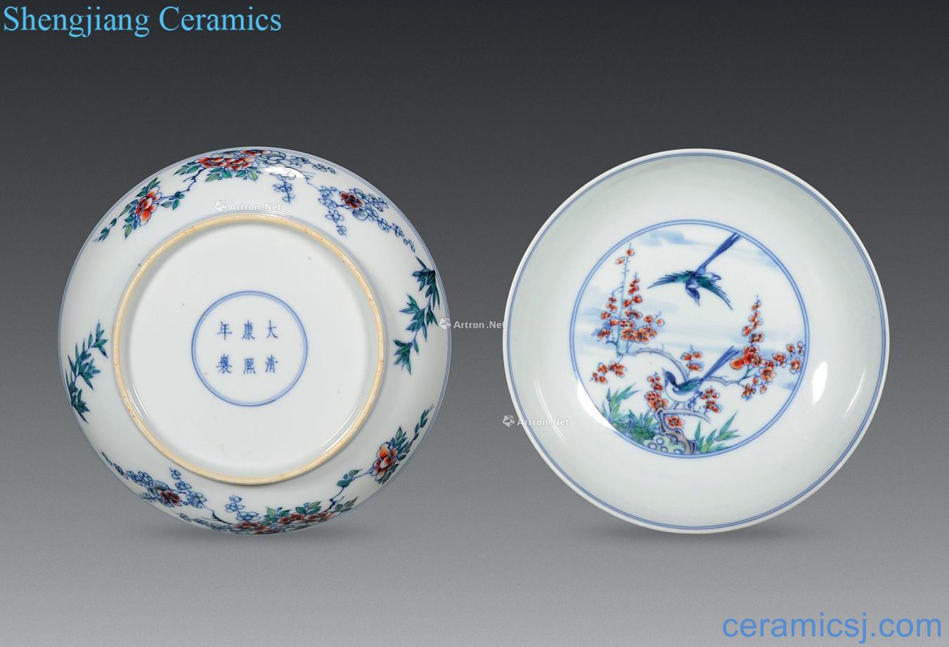 The qing emperor kangxi bucket "magpie on mei" plate (a)