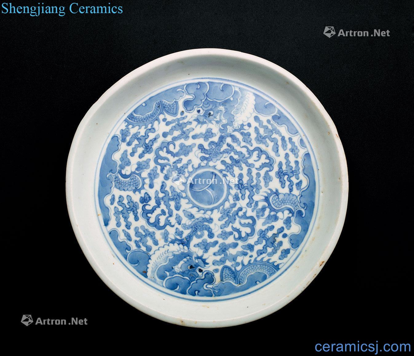In the qing dynasty Blue and white praised tray