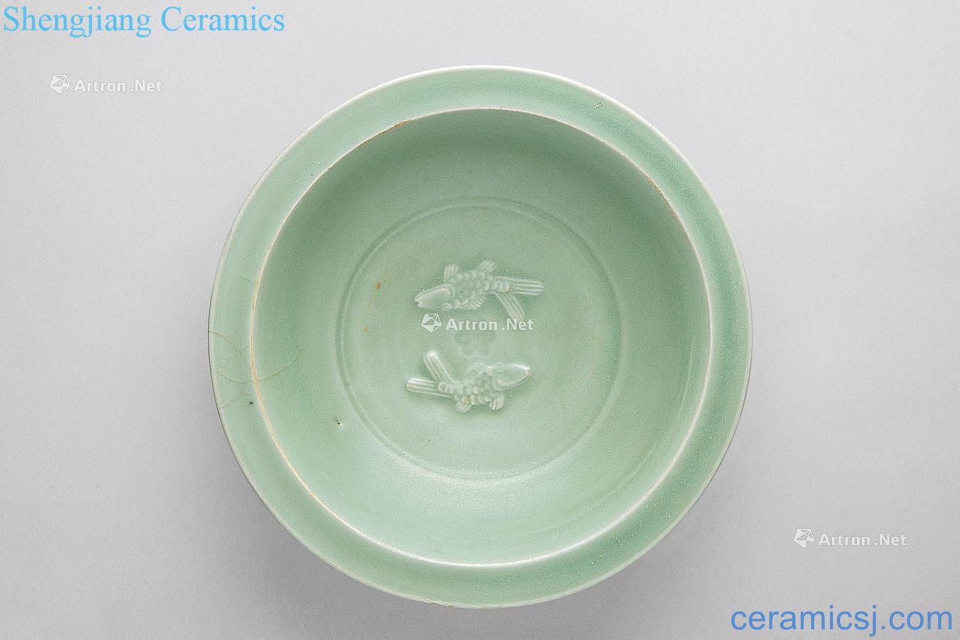 The southern song dynasty Longquan celadon Pisces plate