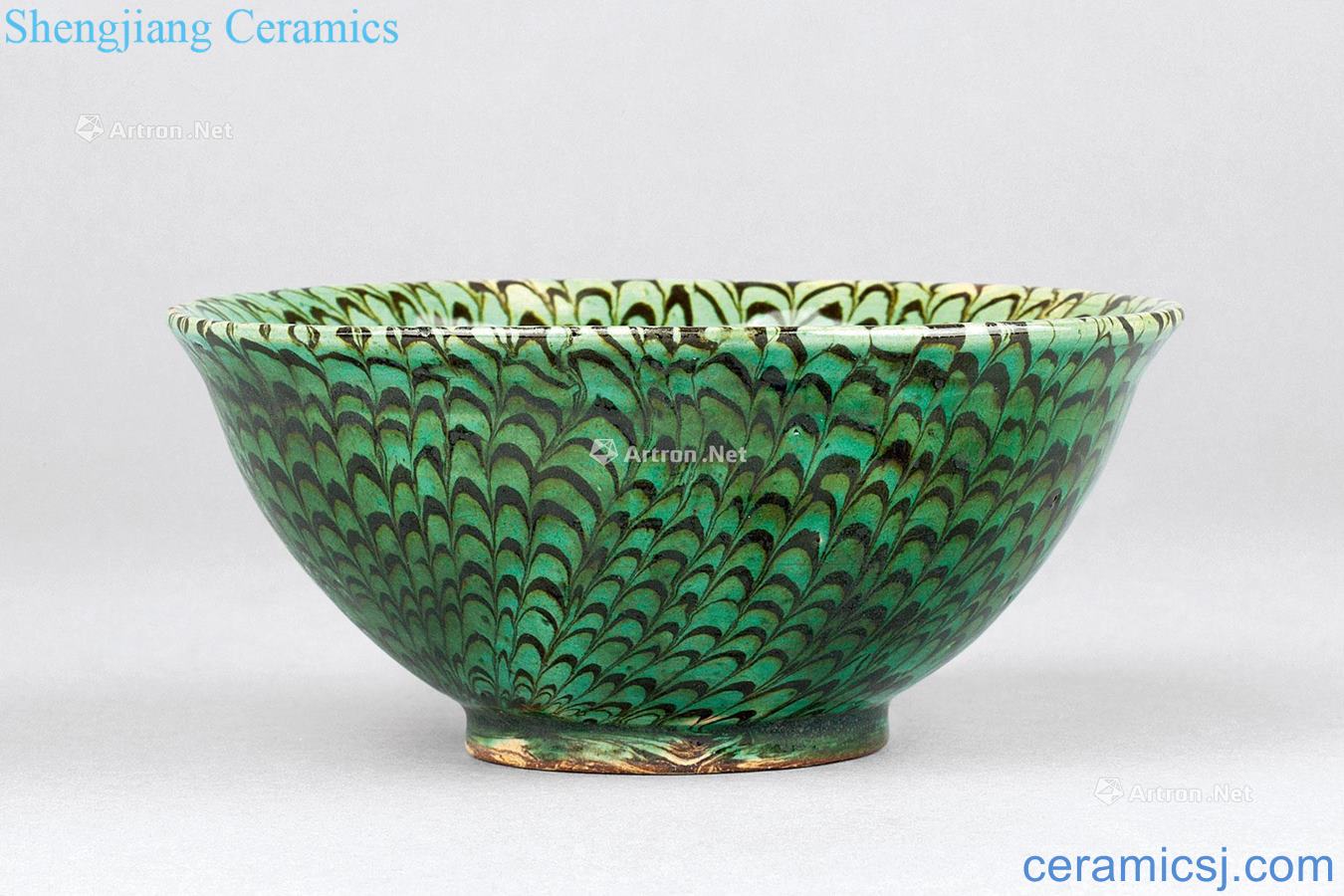 Song dynasty green glaze twisted placenta bowl