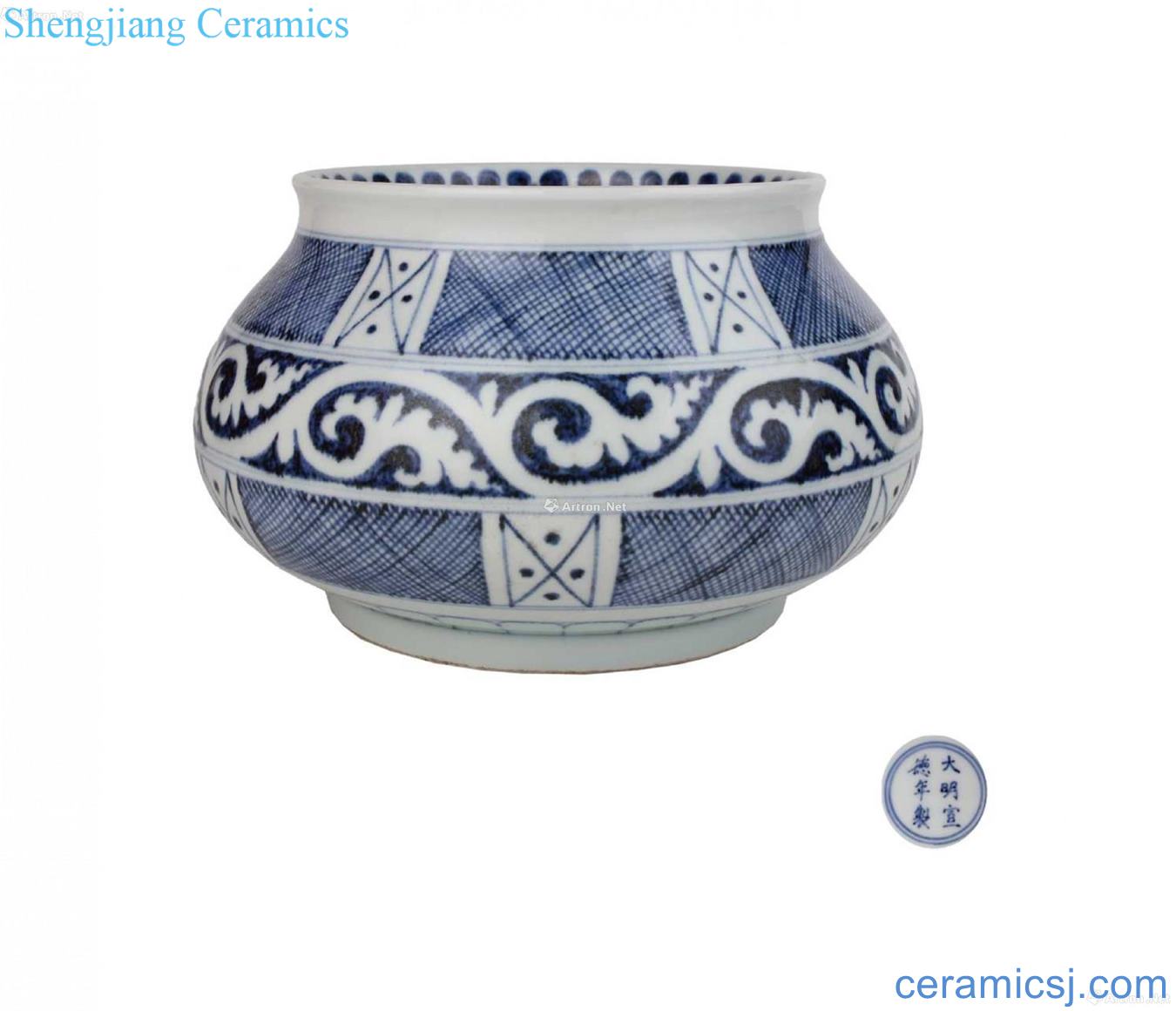 Blue and white volume grass carp basket