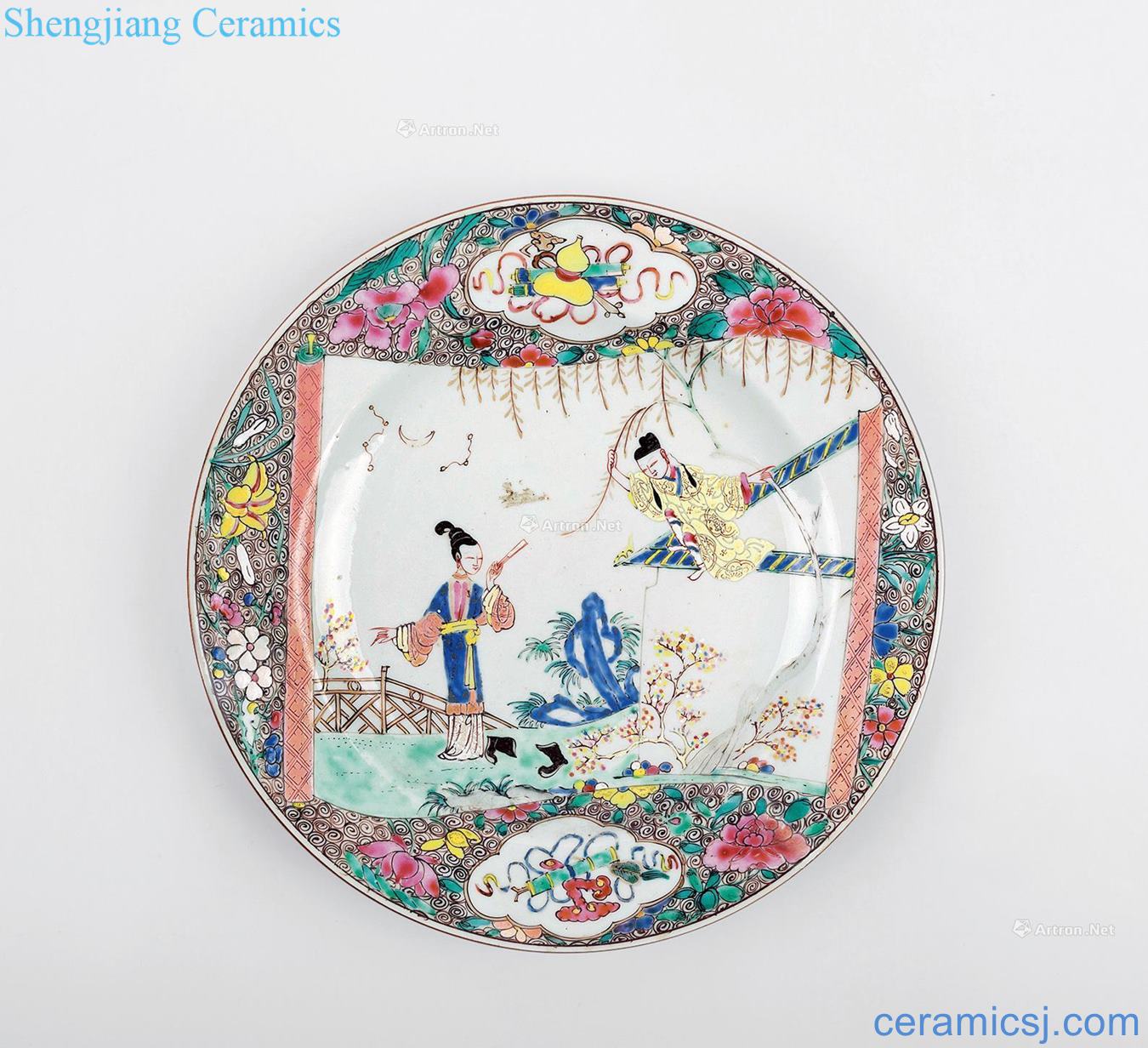 Qing yongzheng pastel romance story figure