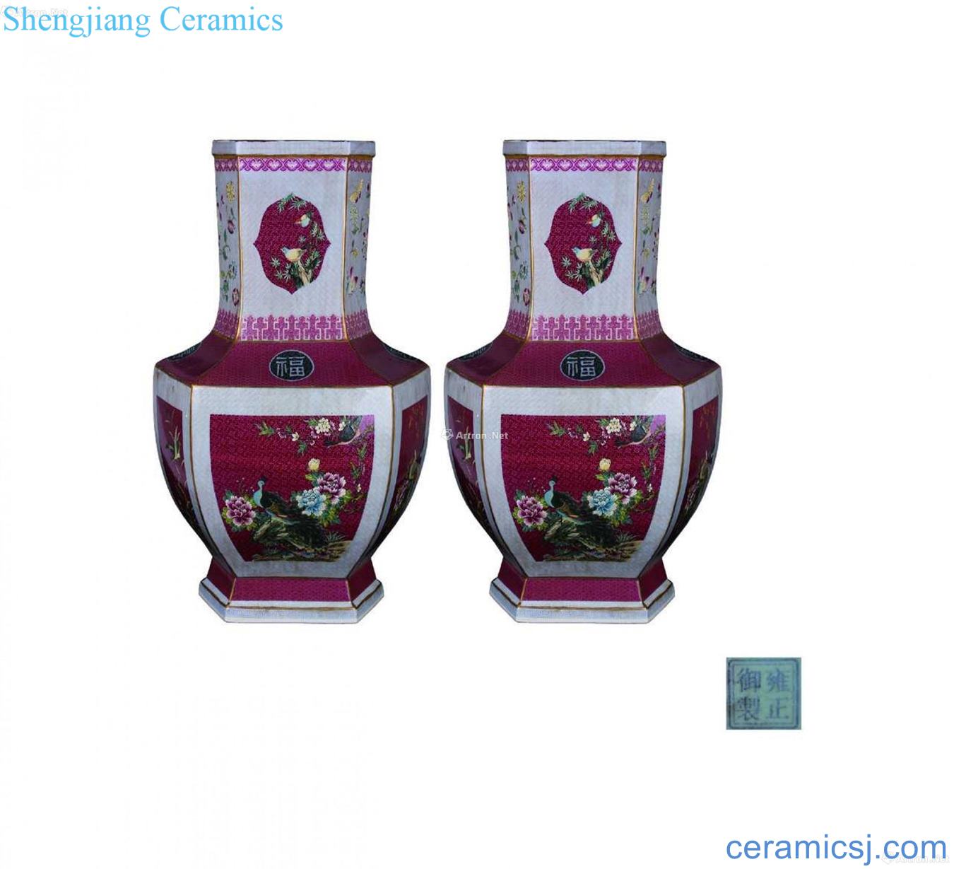 Kam to the colour medallion enamel painting of flowers and vase