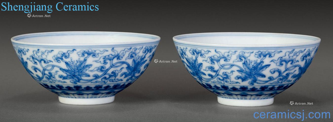 qing Blue and white flower small bowl (2)