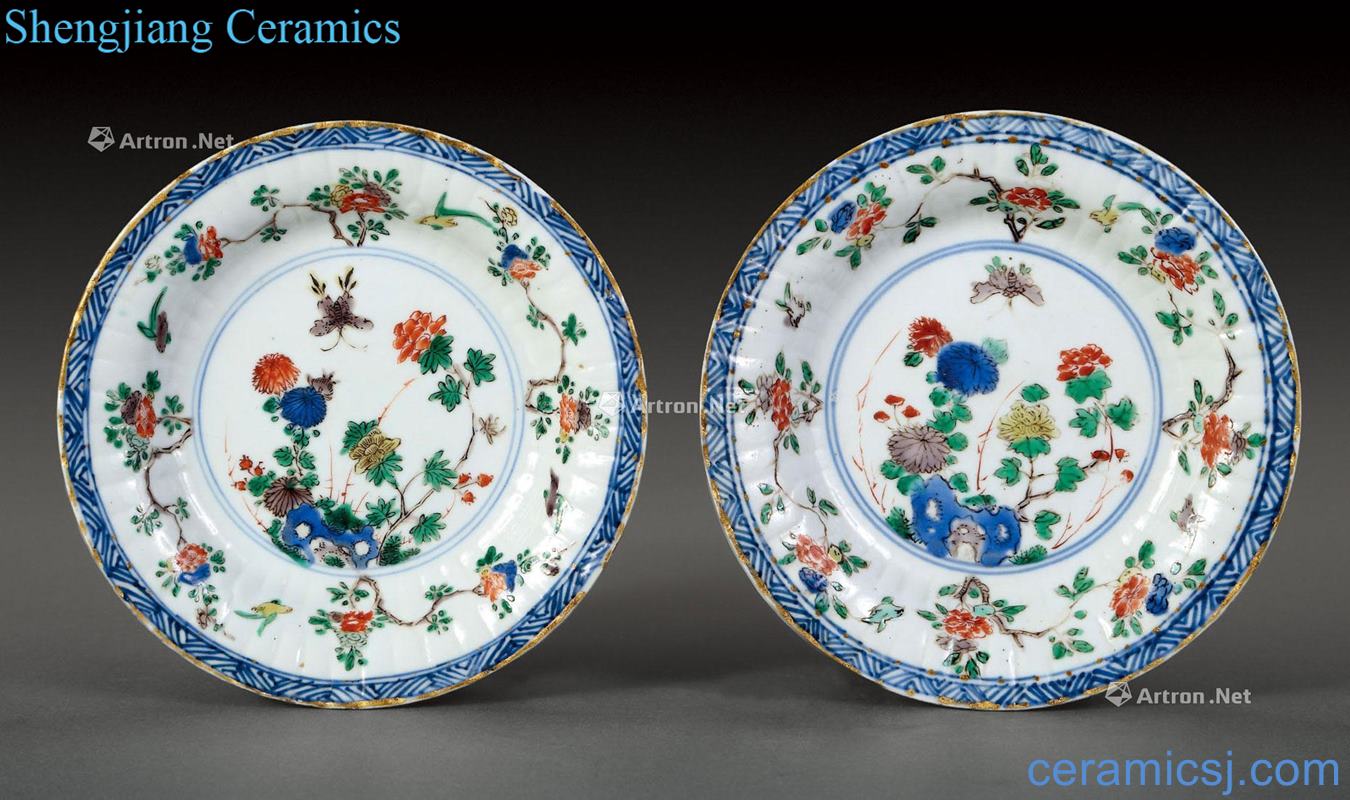 qing Blue and white color flower plate (2)