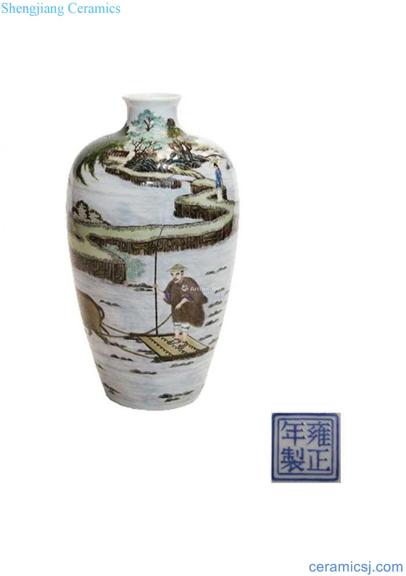 Xiaomei bottle colored enamel scenery characters