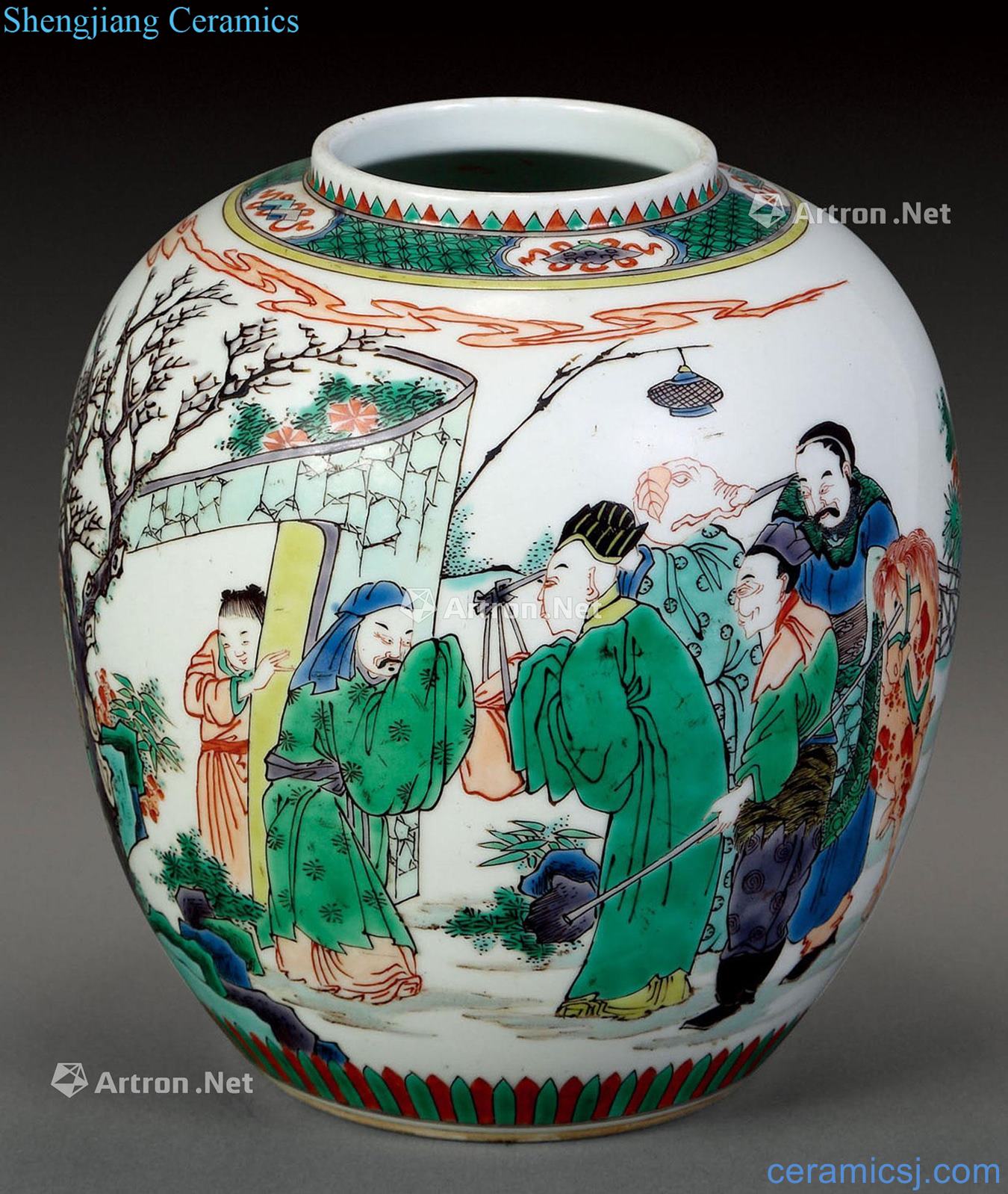 Qing cans of colorful characters