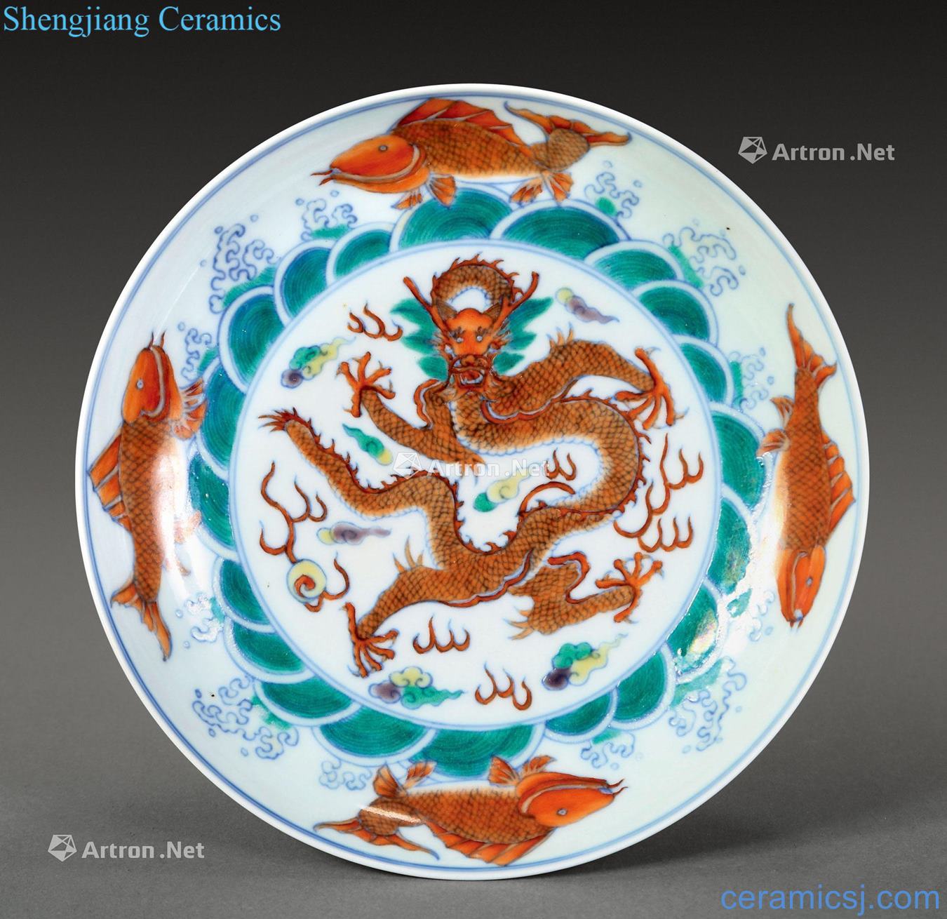 Qing yongzheng dou dragon tray