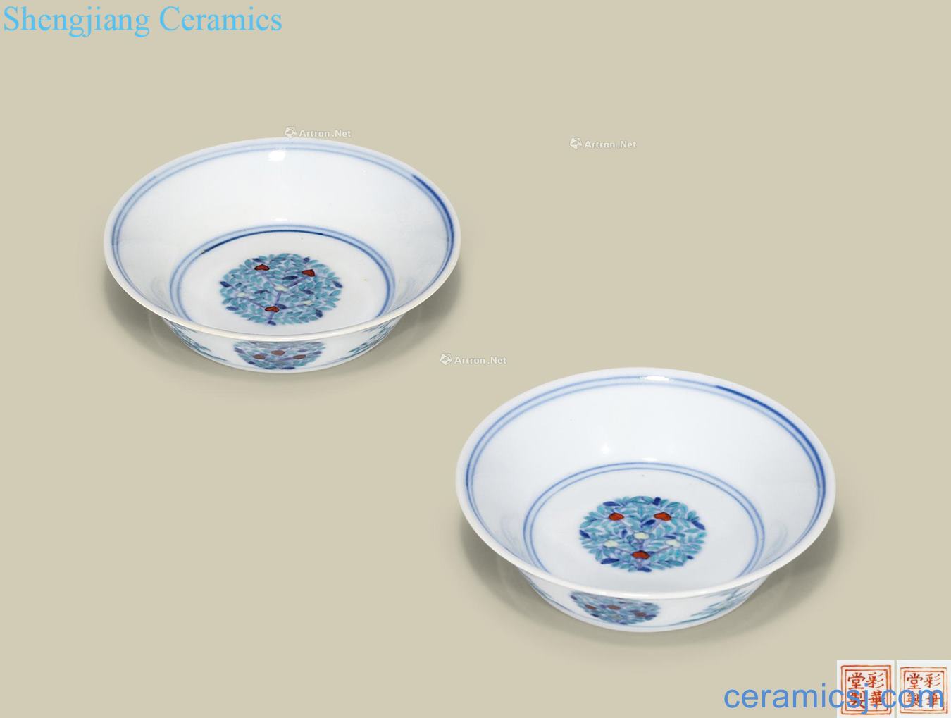 Qing qianlong bucket CaiTuan pattern plate (a)