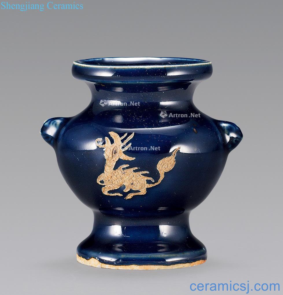 Ming The blue glaze kirin ears furnace