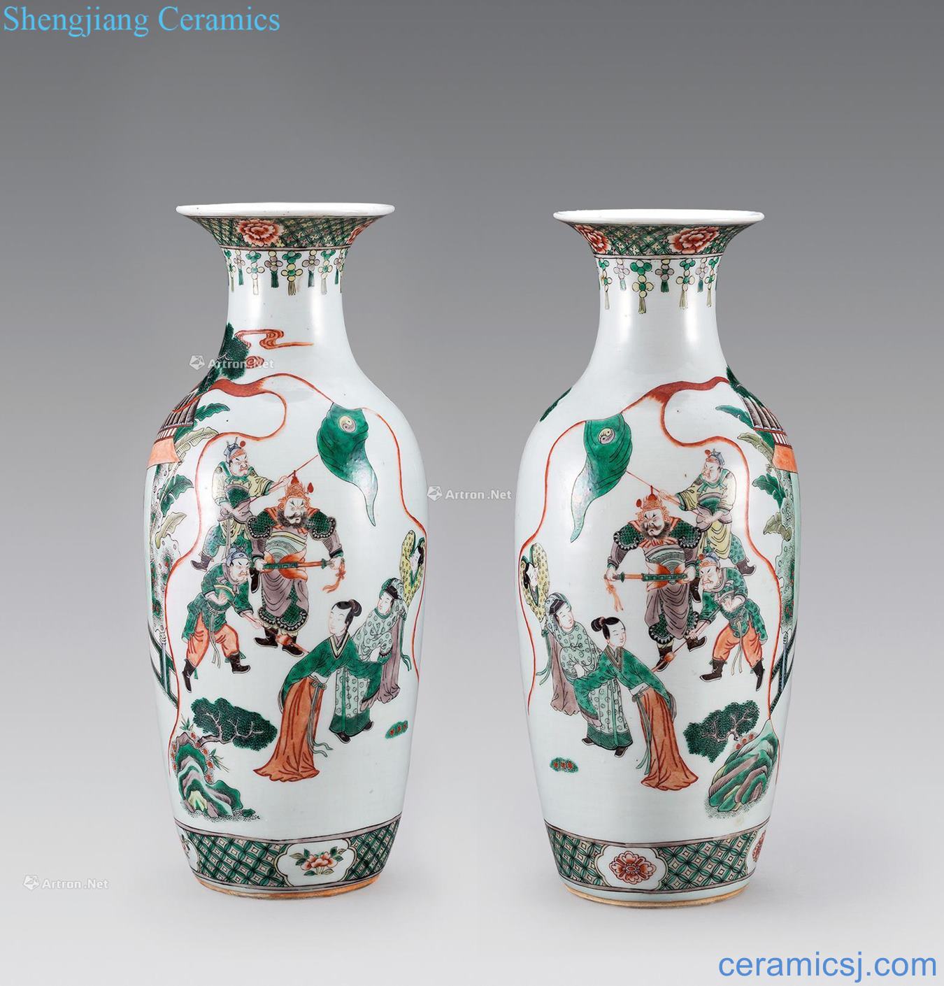 The late qing dynasty colorful characters story lines bottle (a)