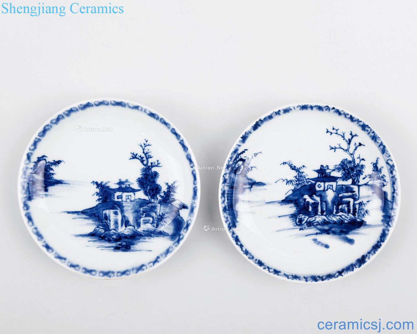 The qing emperor kangxi Blue and white landscape plate (a)