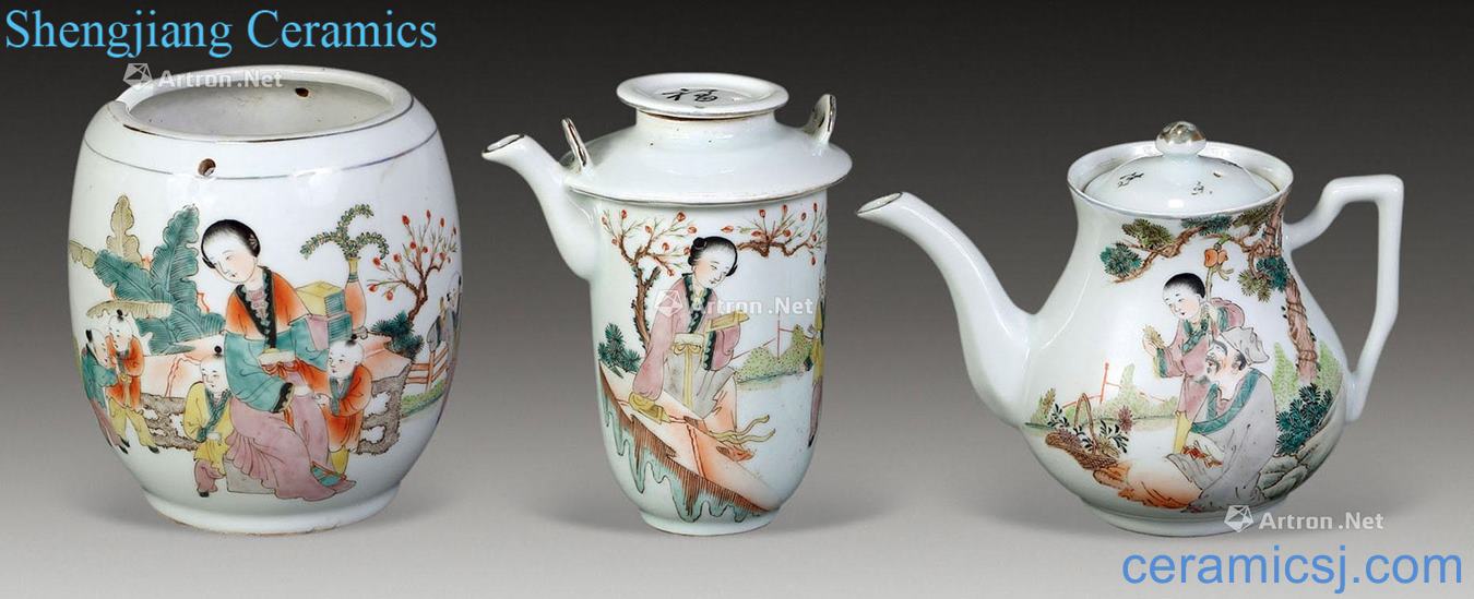 Clear colorful characters, traditional Chinese teapot (2)