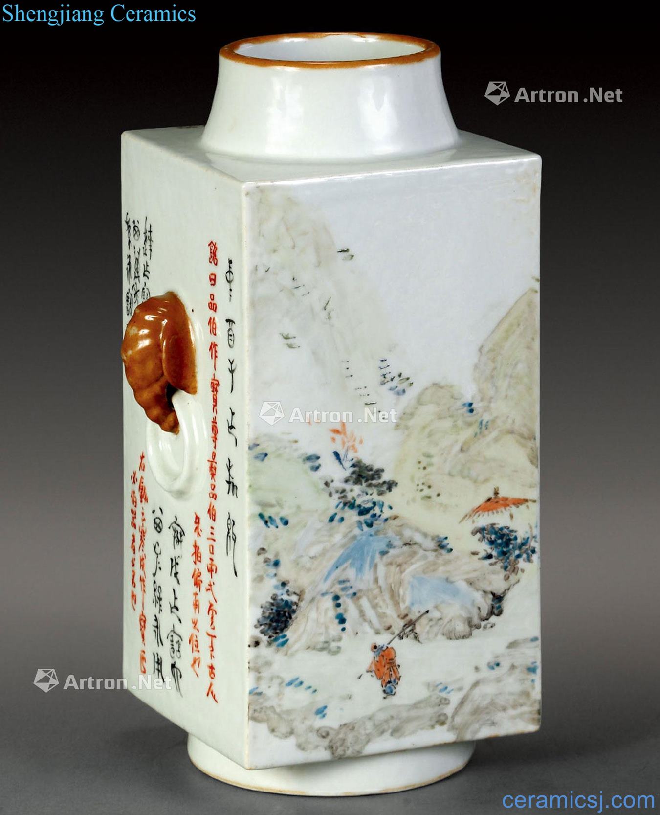 Qing guangxu Shallow purple color object nasal cong type bottle