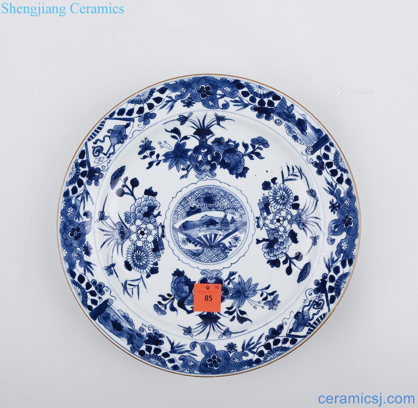 The qing emperor kangxi Blue and white antique plate