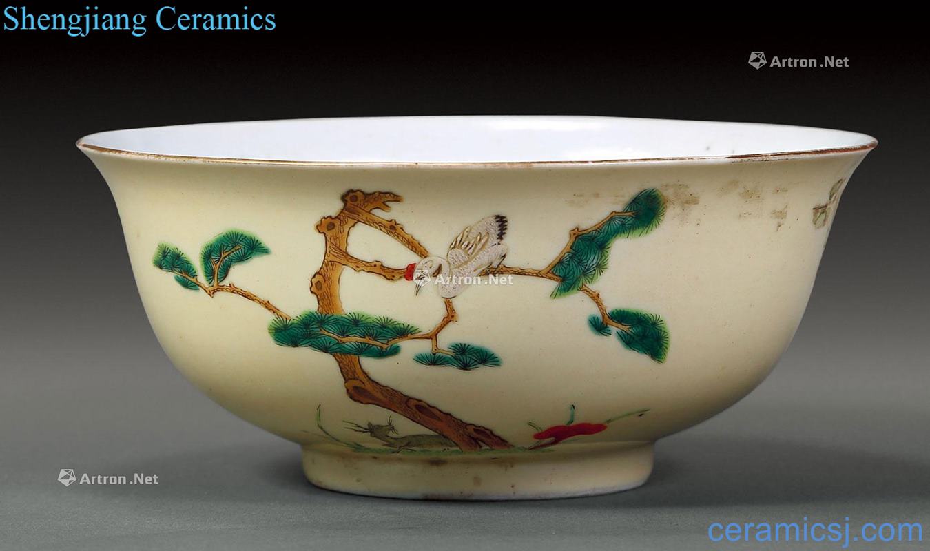 Qing daoguang Cream-colored powder enamel bowls