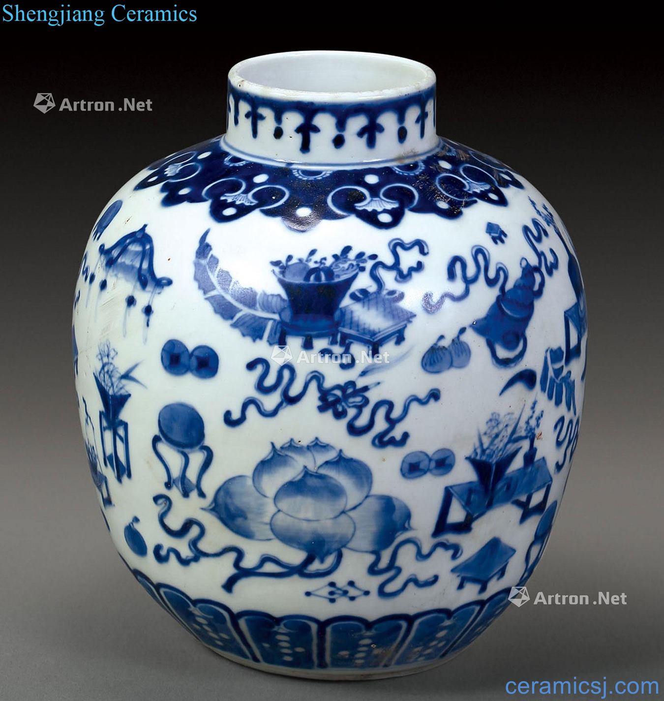 Qing guangxu Blue and white in a tank