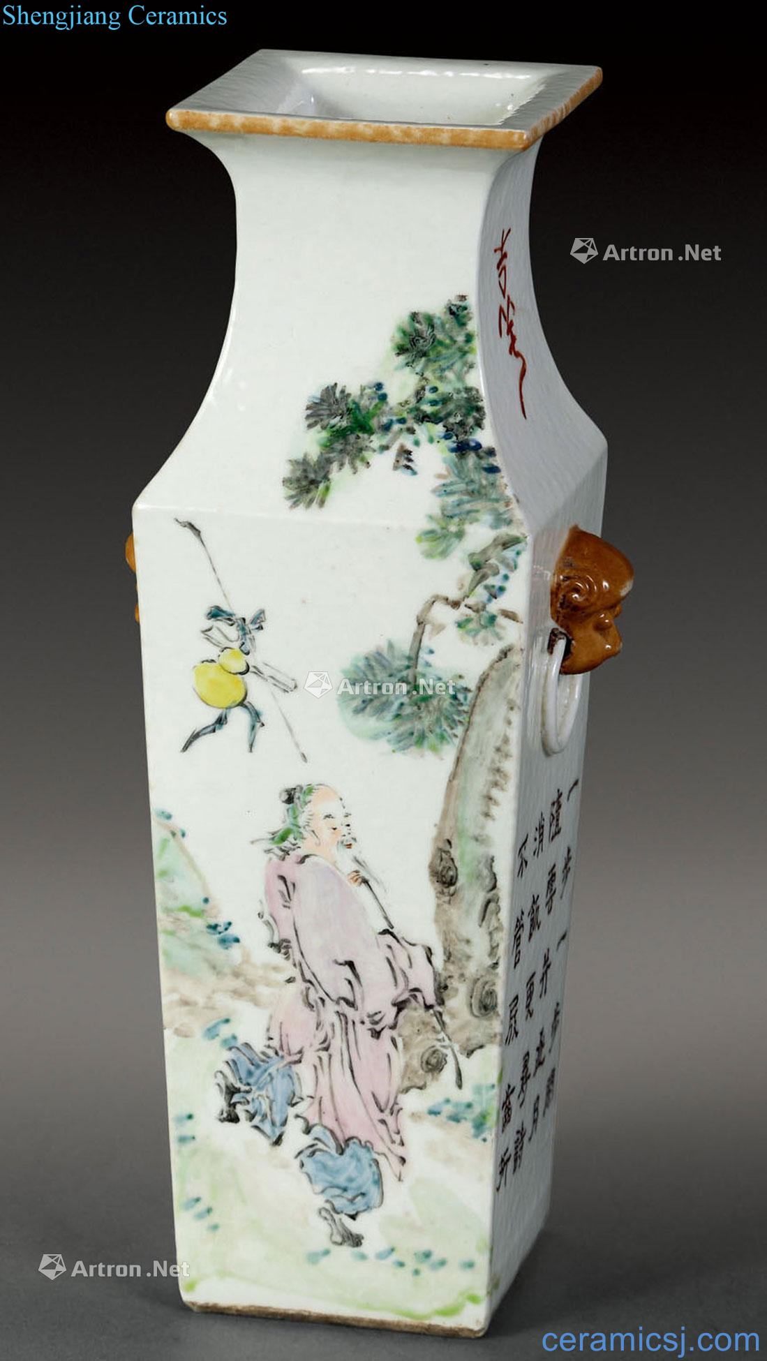 Qing guangxu Shallow purple color figure bottles