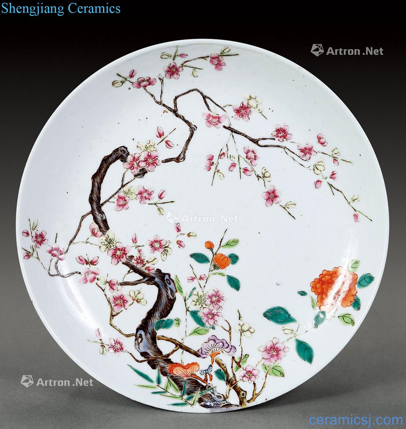 Pastel flowers plate of the republic of China