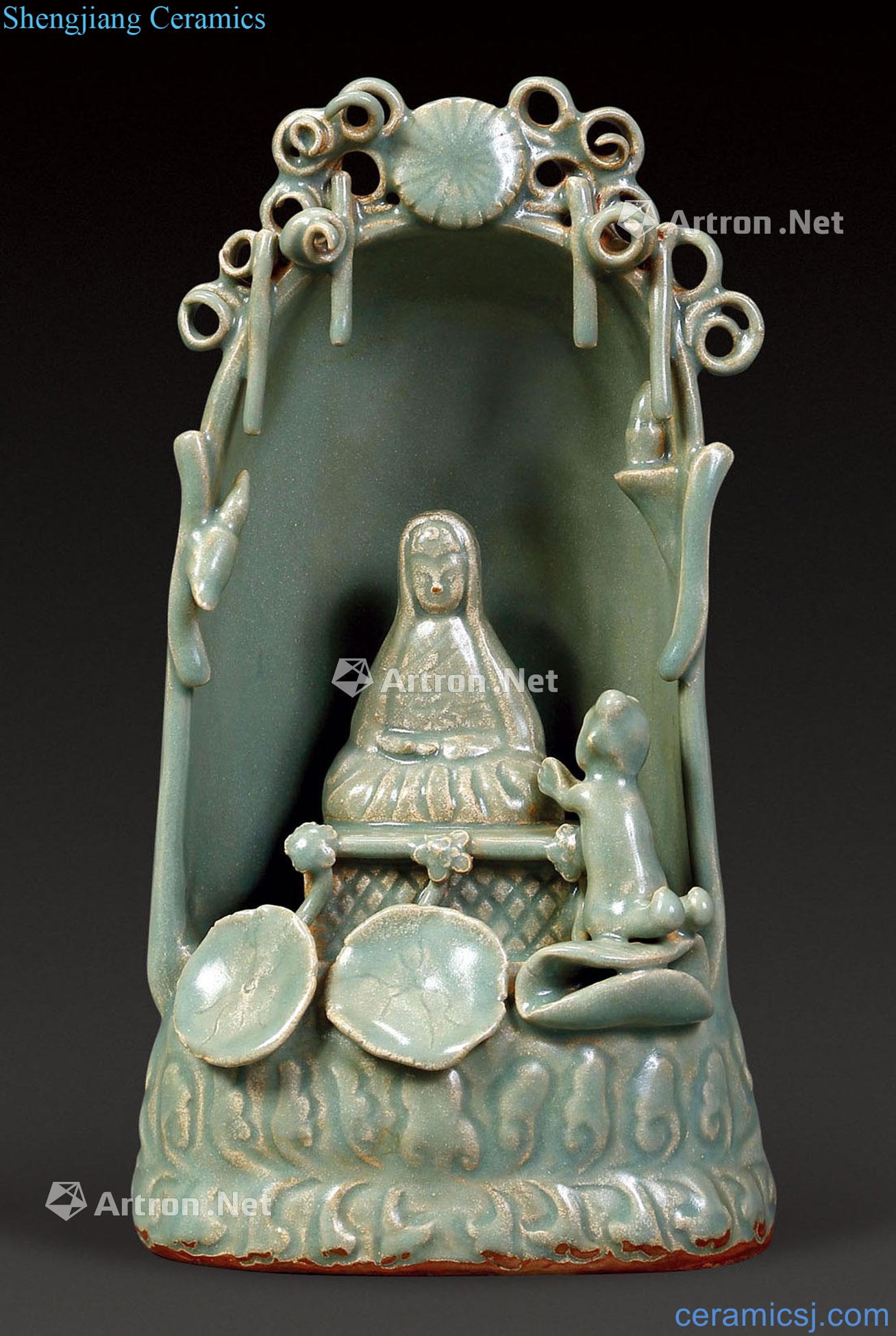 Ming Longquan boy worship goddess of mercy niches