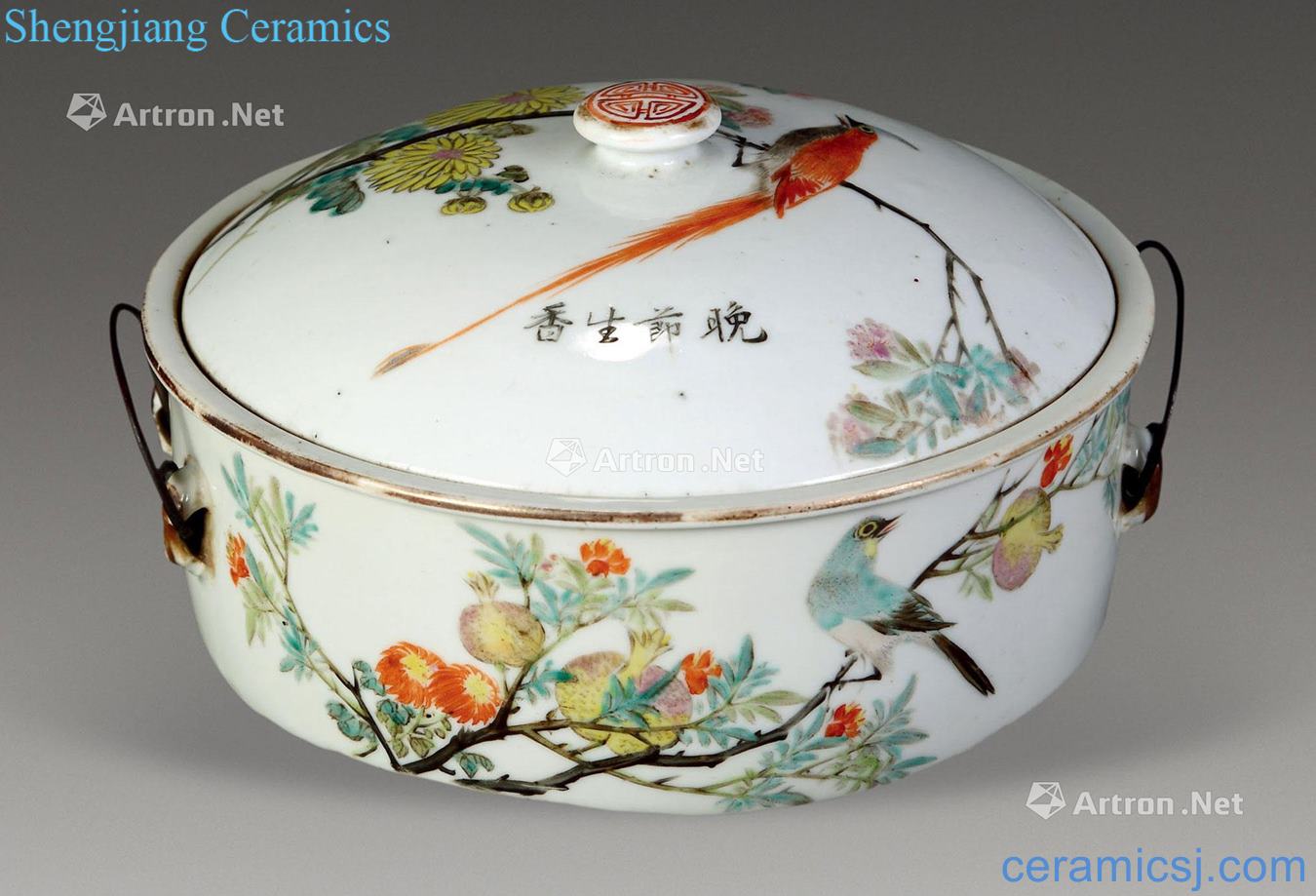 The powder enamel reign of qing emperor guangxu chafing dish
