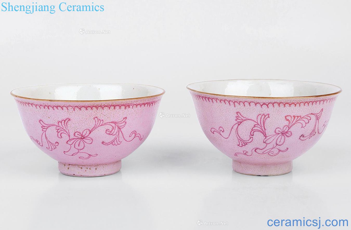 Qing qianlong pink to rolling flower cup (a)