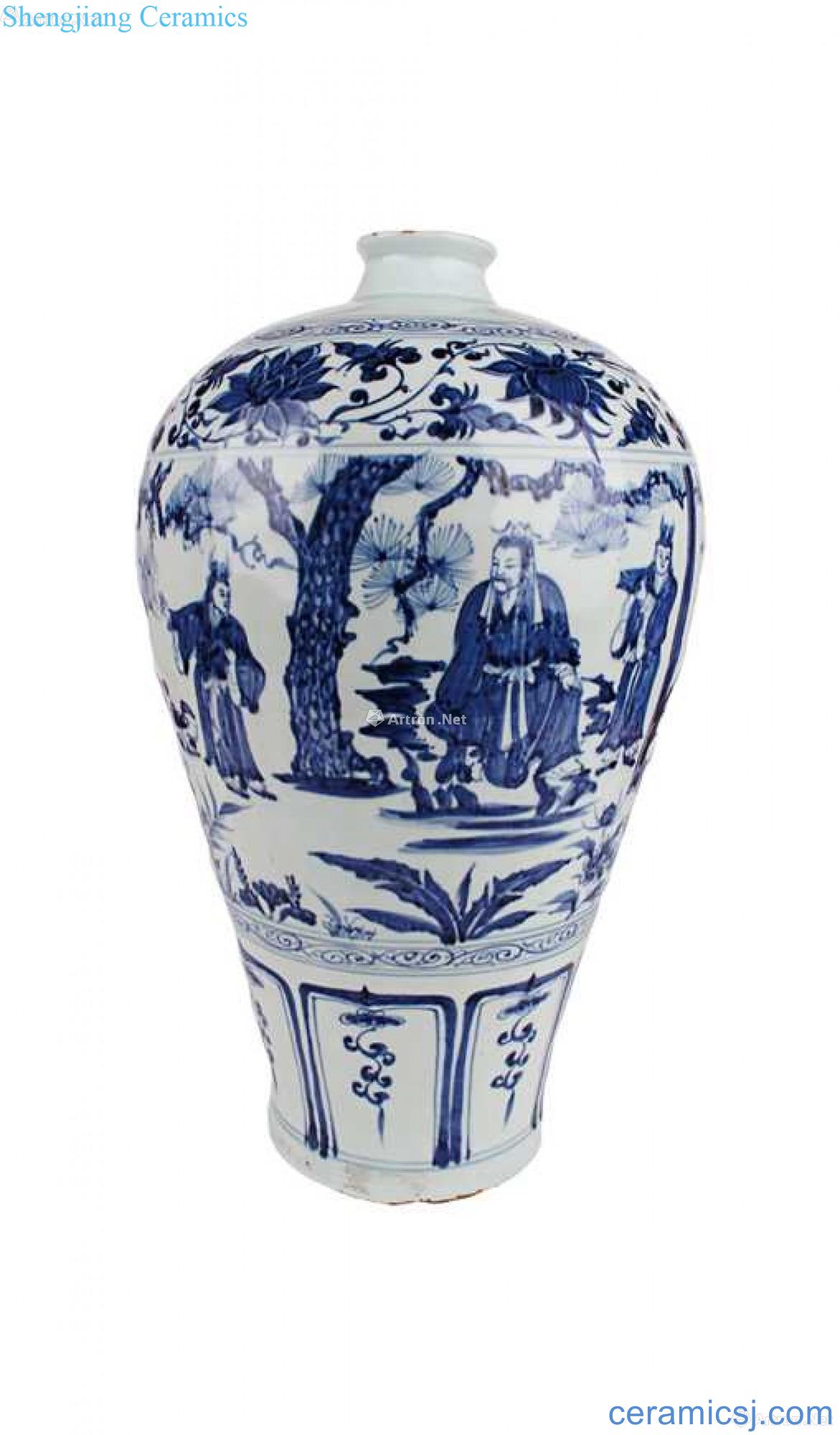 Stories of blue and white plum bottle