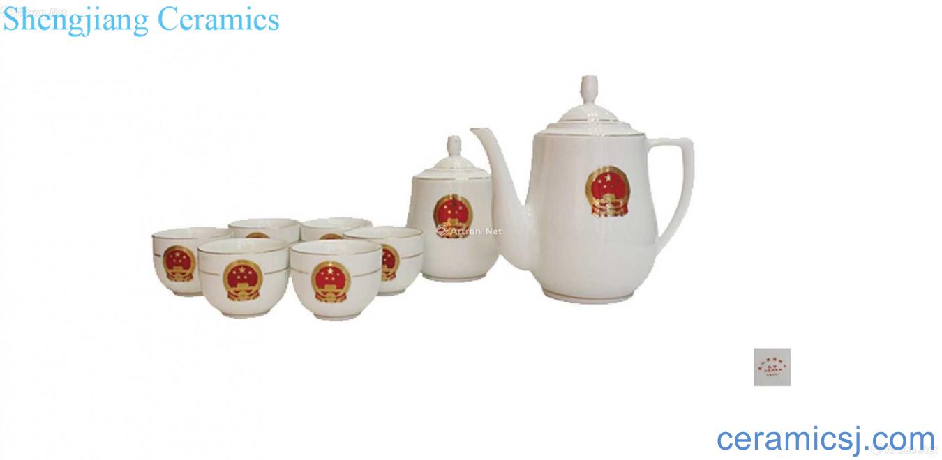 Zhongnanhai porcelain ceramic 7501 national emblem design tea sets