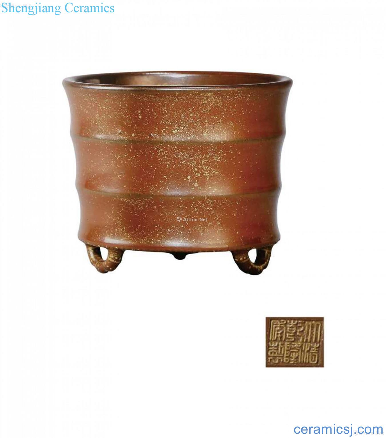 Imitation of copper with gold glaze corrugated furnace