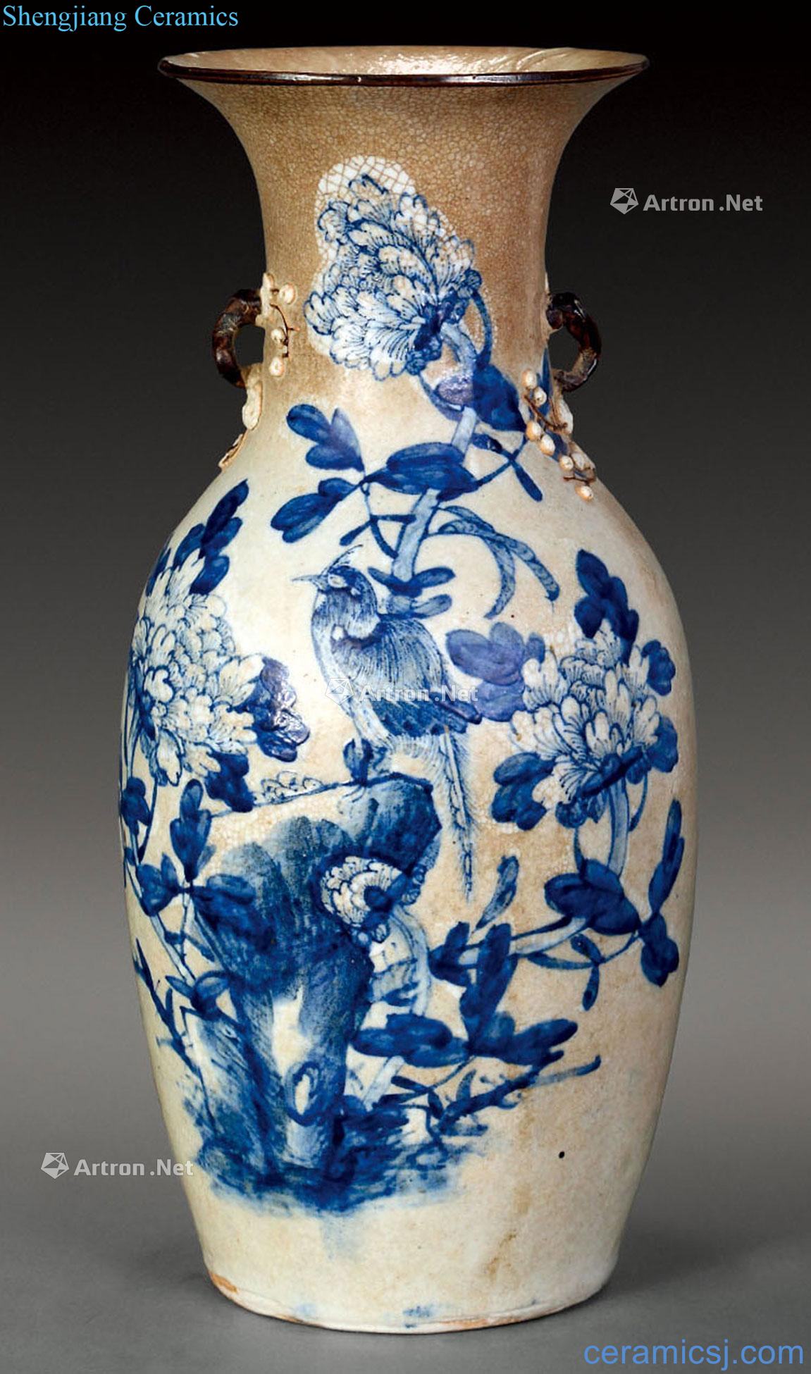 Qing guangxu The elder brother of the blue-and-white porcelain bottles of flowers