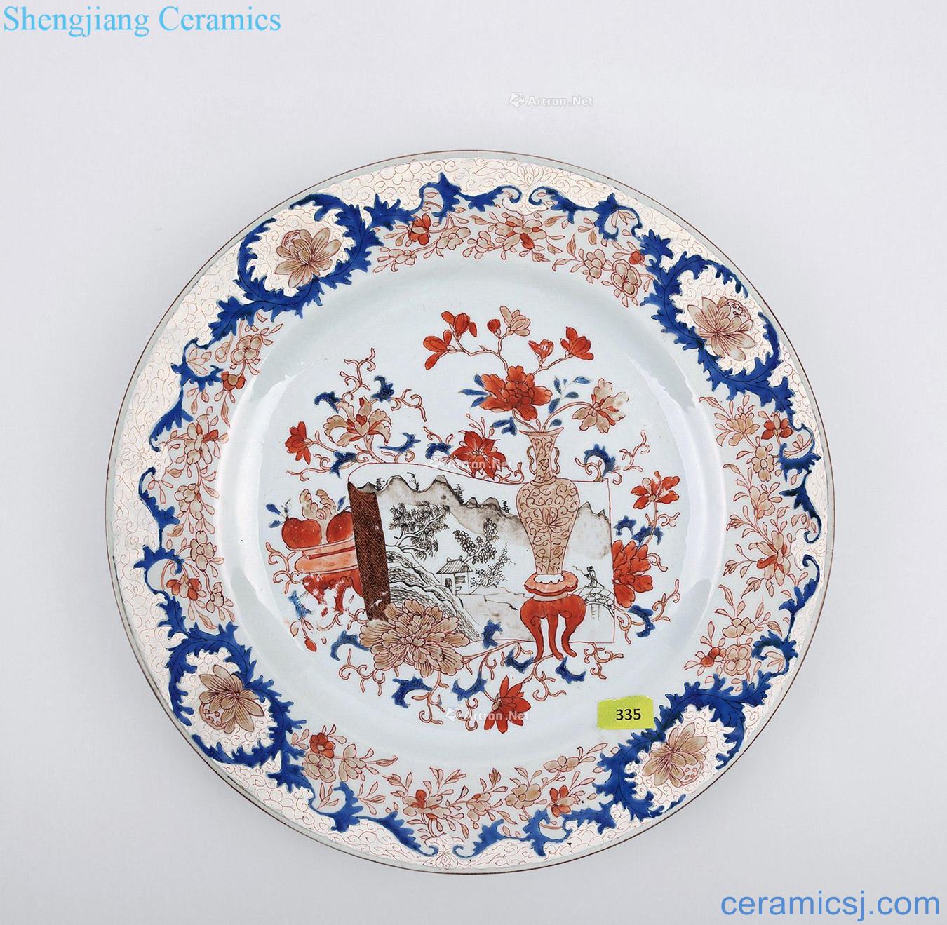 The qing emperor kangxi colorful paint antique plate