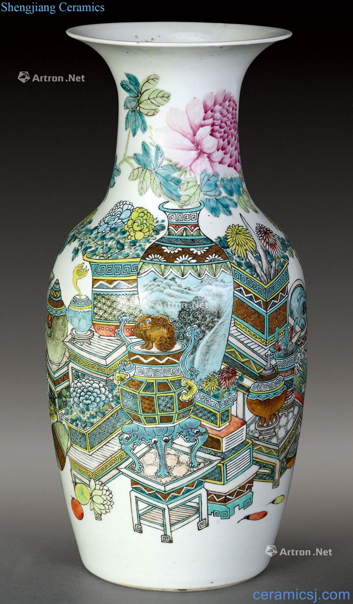 Pastel reign of qing emperor guangxu antique grain bottle