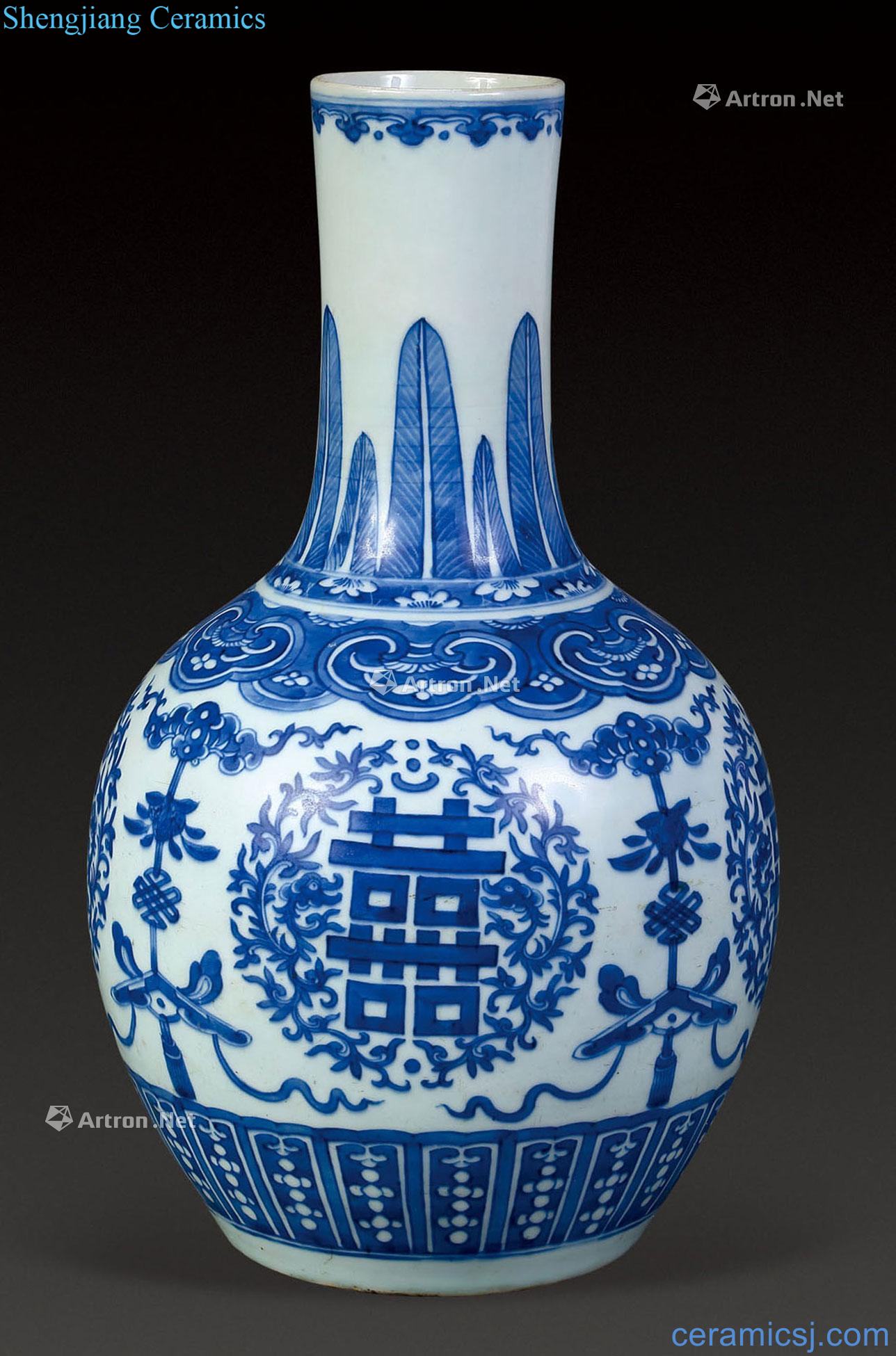 qing Blue and white happy character tree