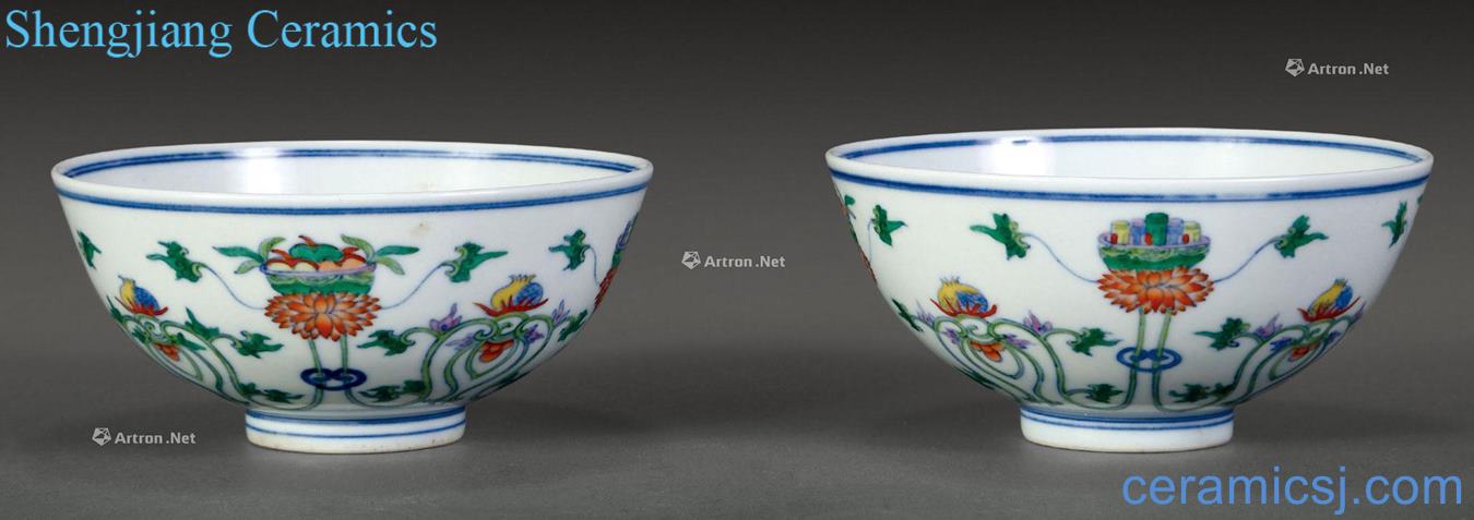 Qing dynasty blue and white color bucket bowl (2)