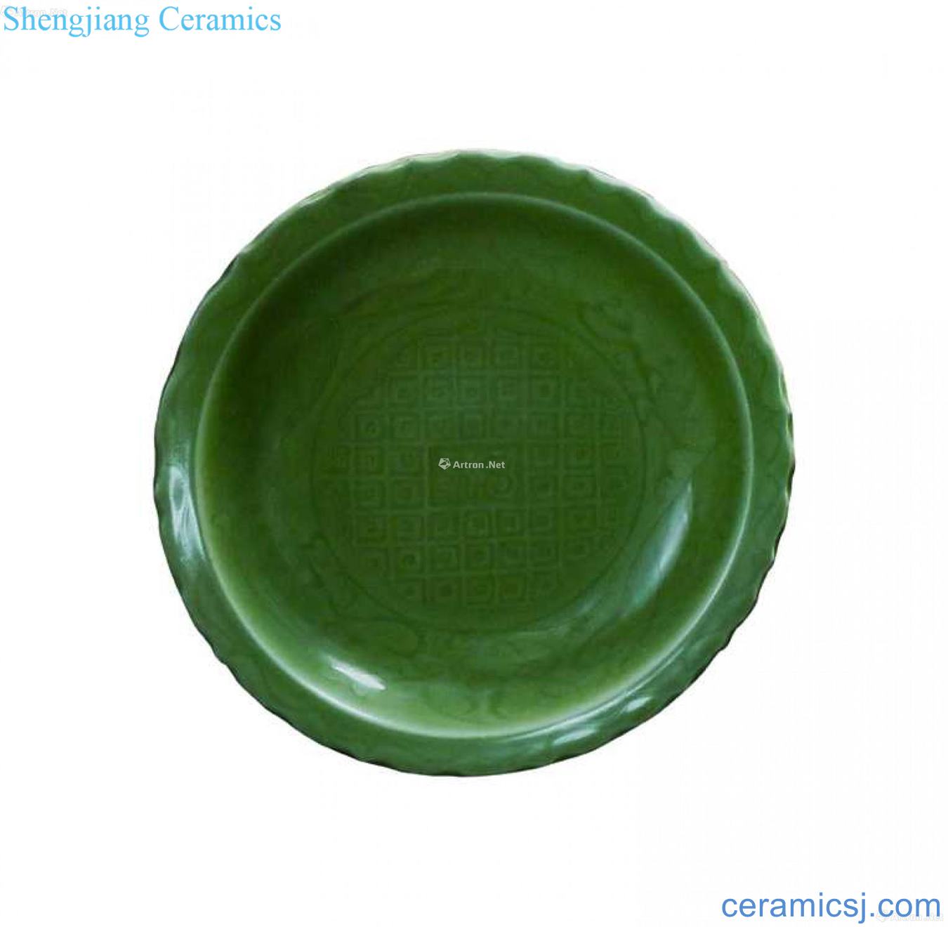 Longquan celadon "eight thought the article" kwai plate