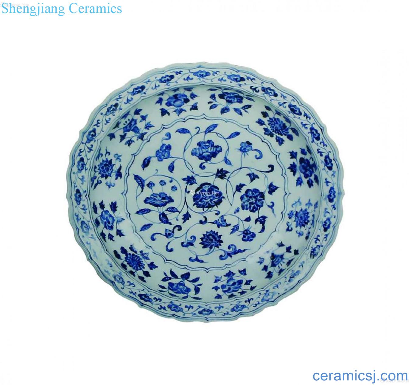 Blue and white forty percent ling mouth tray