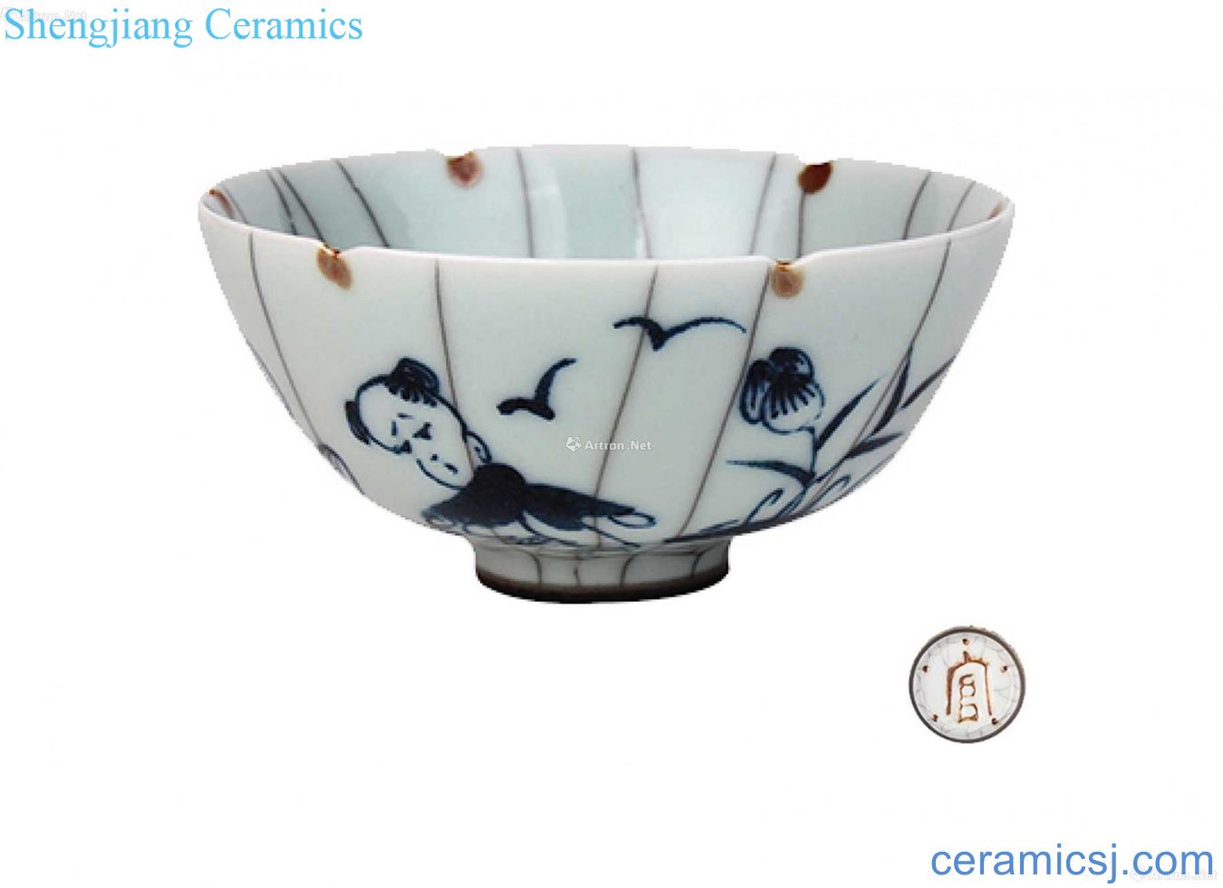 Blue and white bowl bottom YingXiWen imperial official word